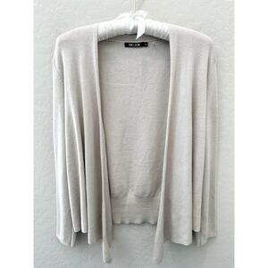 NIC + ZOË | Light Beige Open Cardigan Sweater Cotton Blend NWT | Petite Large
